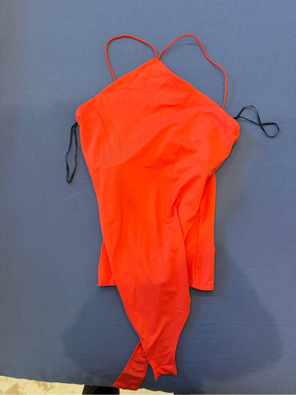 H&M Bright Orange Red Bodysuit with Thin Straps